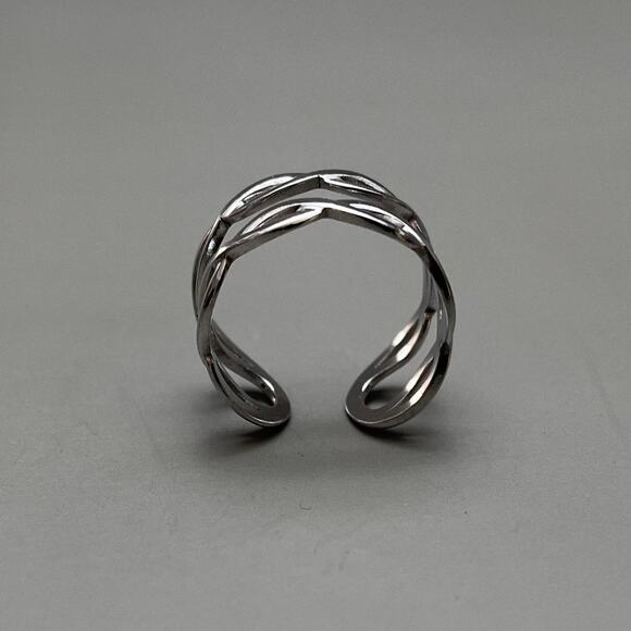 Y2K Silver Coil Wrap Ring Adjustable Unisex 2000s Jewelry Vintage Style - Picture 5 of 9